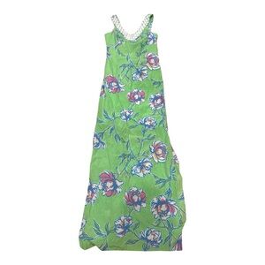 Lilly Pulitzer Green Floral Maxi Dress 0